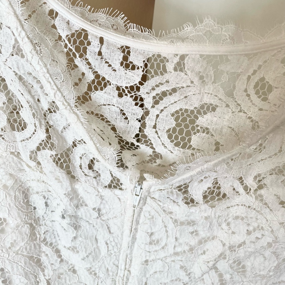 Adrianna Papell White Lace Crop Top - Picture 5 of 7